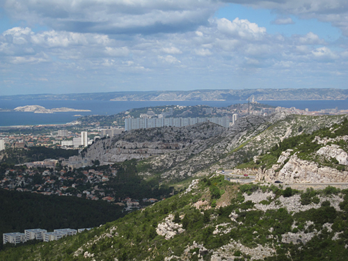 View back to Marseille from the Route of Cassis